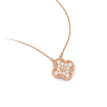 [Olivia JW]CLOVER 15MM DIAMOND SINGLE FLOWER NECKLACE