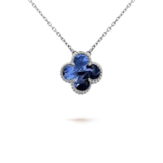 [Olivia JW]CLOVER 15MM PIETERSITE NECKLACE SILVER