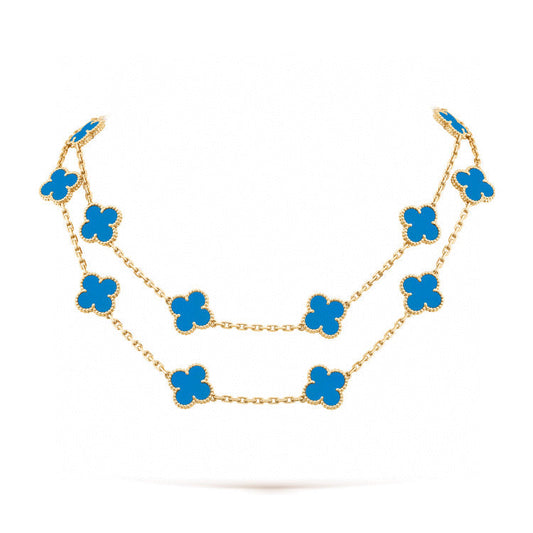 [Olivia JW]CLOVER 20 MOTIFS TURQUOISE GOLD