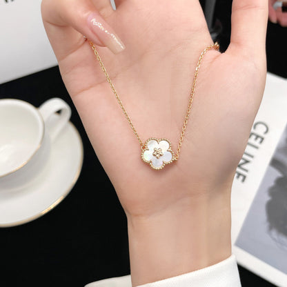 [Olivia JW]LUCKY WHITE MOP PLUM BLOSSOM  BRACELET