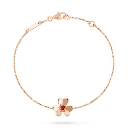 [Olivia JW]FRIVOLE GOLD FLOWER PINK MALACHITE BRACELET
