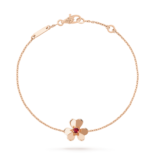 [Olivia JW]FRIVOLE GOLD FLOWER PINK MALACHITE BRACELET