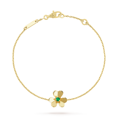 [Olivia JW]FRIVOLE GOLD FLOWER PINK MALACHITE BRACELET