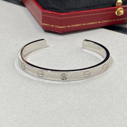 [Olivia JW]LOVE BRACELET 6.1MM 1 DIAMOND OPEN CUFF
