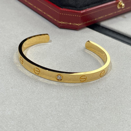 [Olivia JW]LOVE BRACELET 6.1MM 1 DIAMOND OPEN CUFF