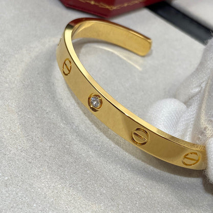 [Olivia JW]LOVE BRACELET 6.1MM 1 DIAMOND OPEN CUFF