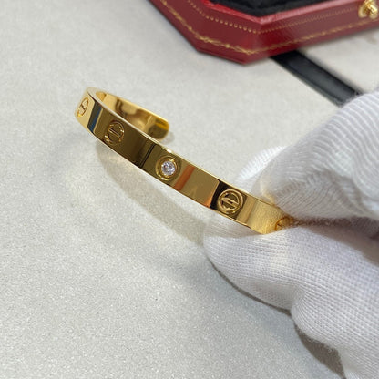 [Olivia JW]LOVE BRACELET 6.1MM 1 DIAMOND OPEN CUFF