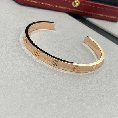 [Olivia JW]LOVE BRACELET 6.1MM 1 DIAMOND OPEN CUFF