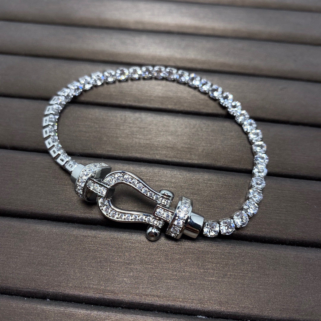 [Olivia JW]FORCE  HORSESHOE  DIAMOND TENNIS BRACELET