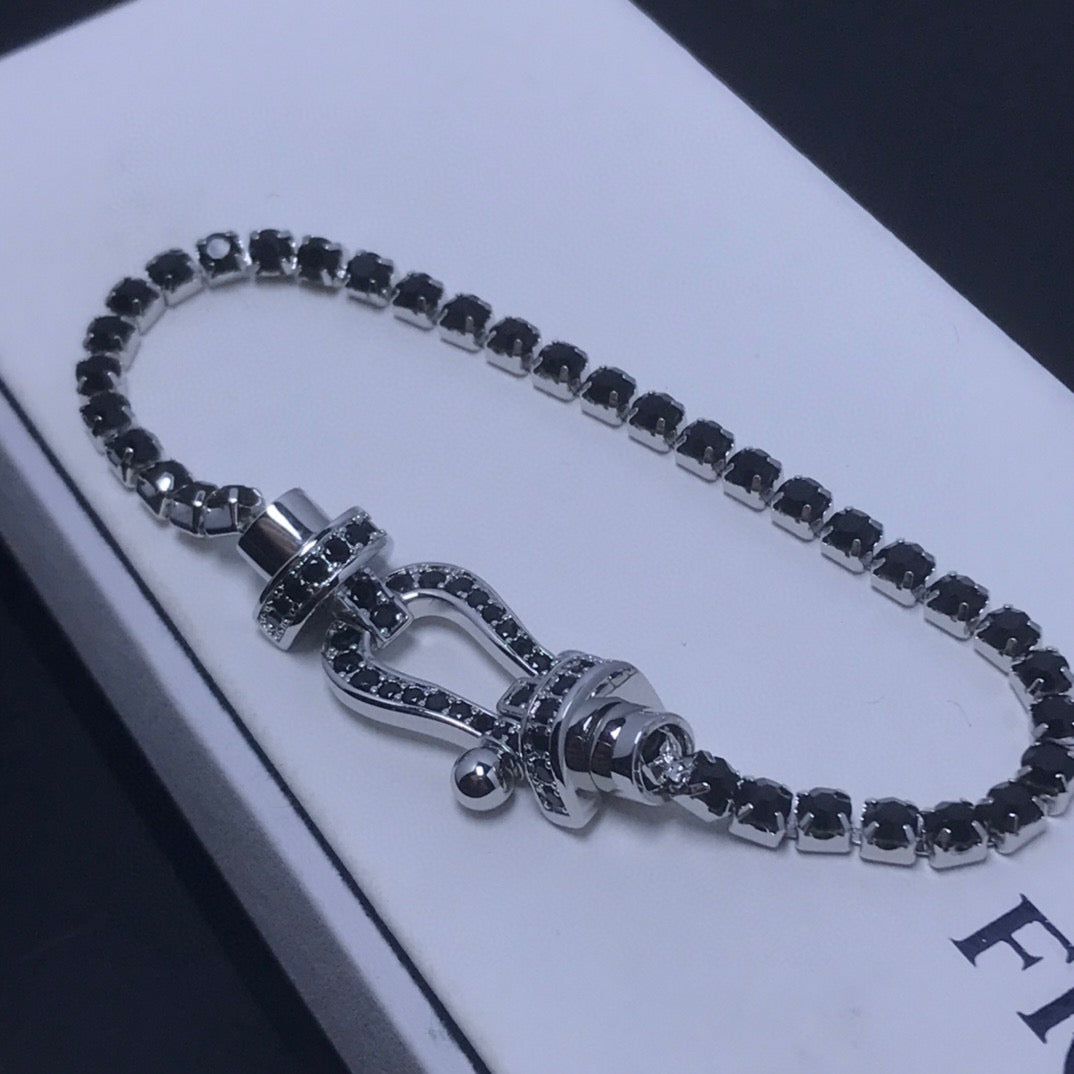 [Olivia JW]FORCE  LARGE HORSESHOE FULL DIAMOND TENNIS BRACELET
