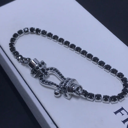 [Olivia JW]FORCE  LARGE HORSESHOE FULL DIAMOND TENNIS BRACELET