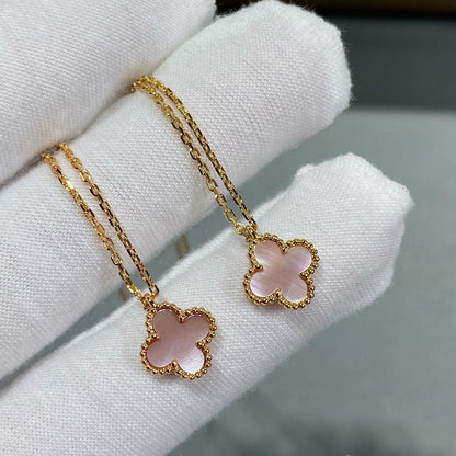 [Olivia JW]CLOVER 15MM PINK MOTHER-OF-PEARL SINGLE FLOWER NECKLACE