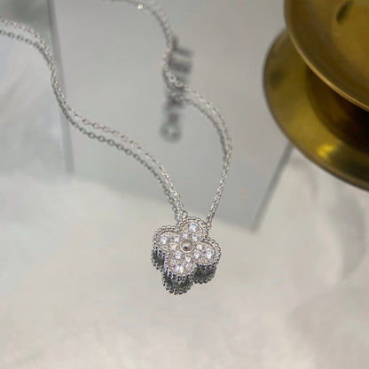[Olivia JW]CLOVER 15MM DIAMOND SINGLE FLOWER NECKLACE