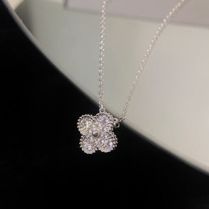 [Olivia JW]CLOVER 15MM DIAMOND SINGLE FLOWER NECKLACE