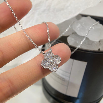 [Olivia JW]CLOVER 15MM DIAMOND SINGLE FLOWER NECKLACE