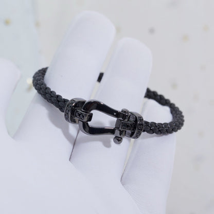 [Olivia JW]FORCE LARGE SERIES HORSESHOE BLACK SAMURAI BRACELET