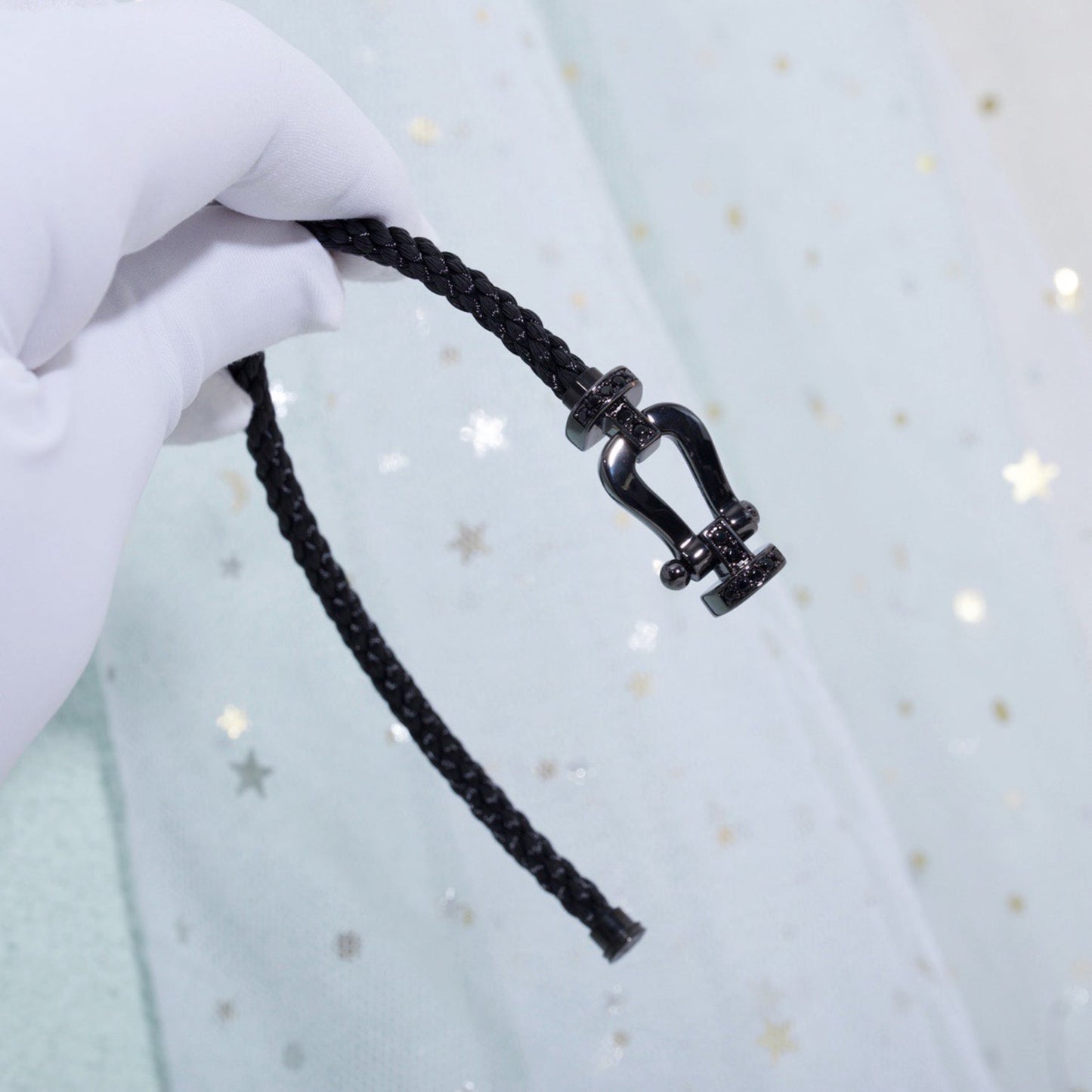 [Olivia JW]FORCE LARGE SERIES HORSESHOE BLACK SAMURAI BRACELET