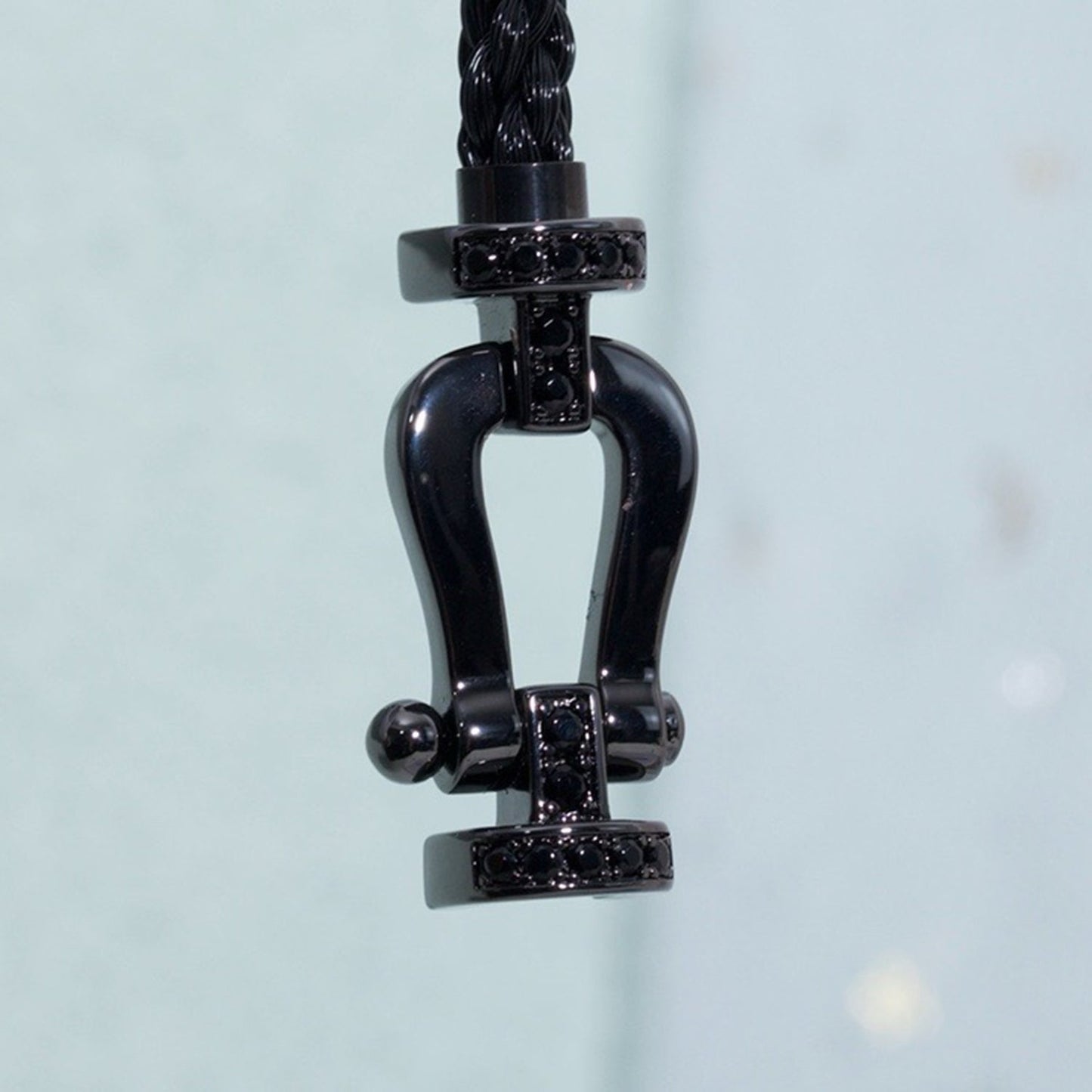 [Olivia JW]FORCE LARGE SERIES HORSESHOE BLACK SAMURAI BRACELET