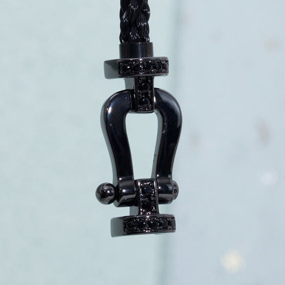 [Olivia JW]FORCE LARGE SERIES HORSESHOE BLACK SAMURAI BRACELET