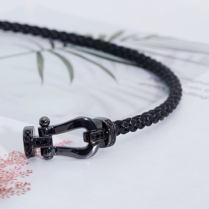 [Olivia JW]FORCE LARGE SERIES HORSESHOE BLACK SAMURAI BRACELET