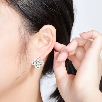 [Olivia JW]LOOP EARRINGS FULL MOTIF DIAMOND 16MM