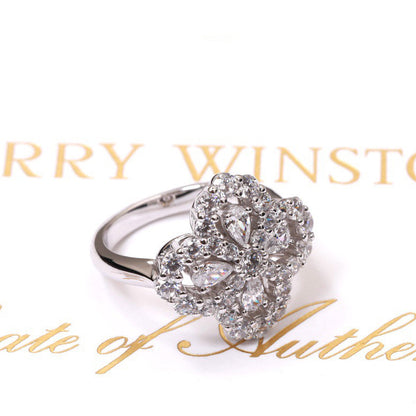 [Olivia JW]LOOP RING FULL MOTIF DIAMOND 16MM SILVE