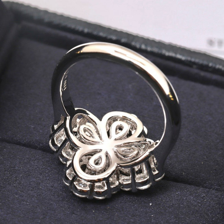 [Olivia JW]LOOP RING FULL MOTIF DIAMOND 16MM SILVE