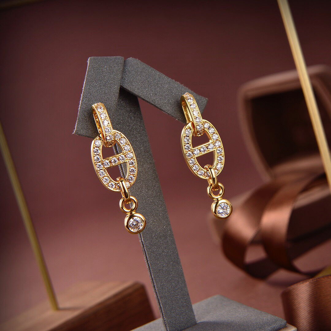 [Olivia JW]HM CHAINE DIAMOND EARRINGS