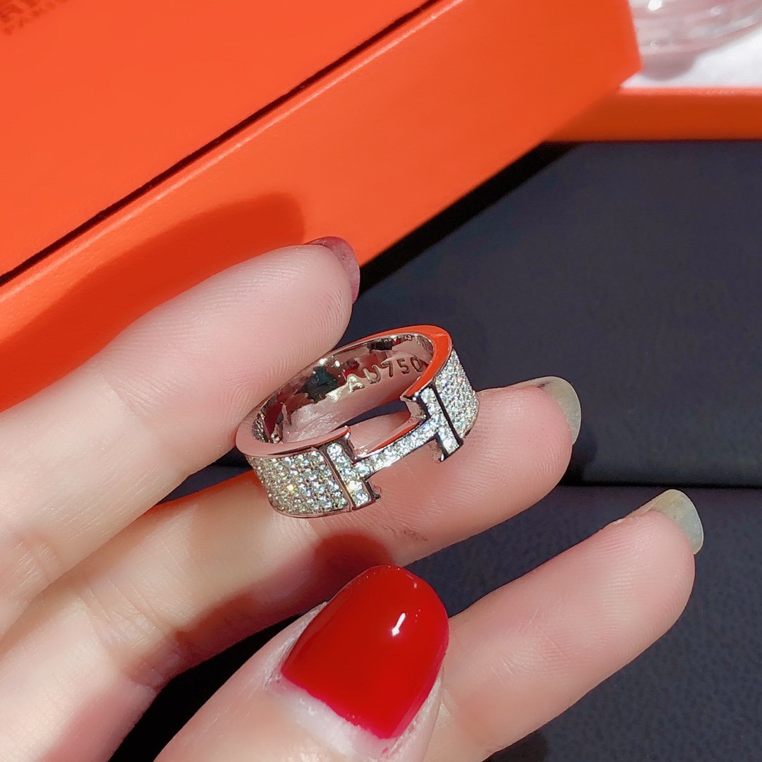 [Olivia JW]H RING FULL DIAMOND