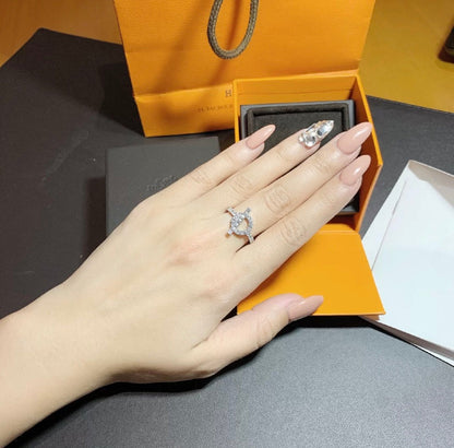 [Olivia JW]ECHAPPEE RING SILVER DIAMOND