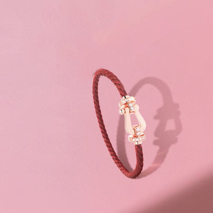 [Olivia JW]FORCE 10 HALF DIAMOND PINK GOLD RED CORDERI LARGE AND MEDIUM MODEL