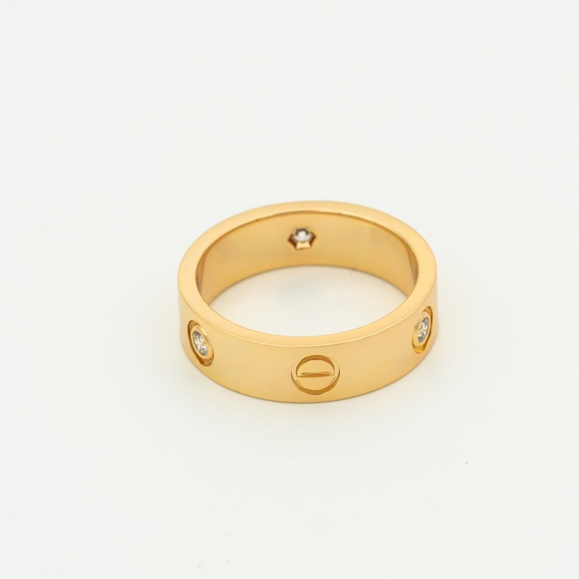 [Olivia JW]LOVE RING 5.5MM 3 DIAMONDS PINK GOLD