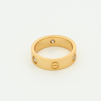[Olivia JW]LOVE RING 5.5MM 3 DIAMONDS PINK GOLD