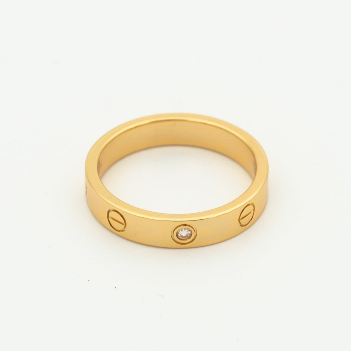 [Olivia JW]LOVE RING 4MM 1 DIAMOND PINK GOLD