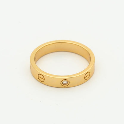 [Olivia JW]LOVE RING 4MM 1 DIAMOND PINK GOLD