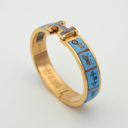 [Olivia JW]H PINK GOLD BRACELET BLUE CERAMIC