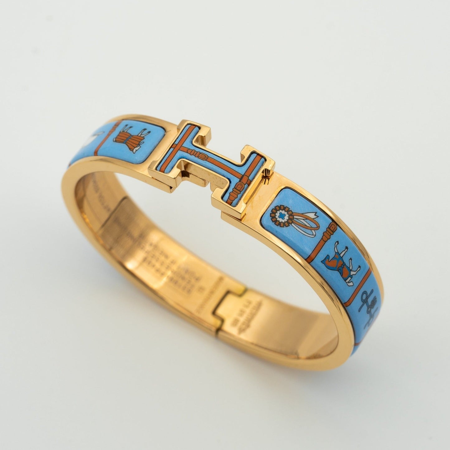 [Olivia JW]H PINK GOLD BRACELET BLUE CERAMIC