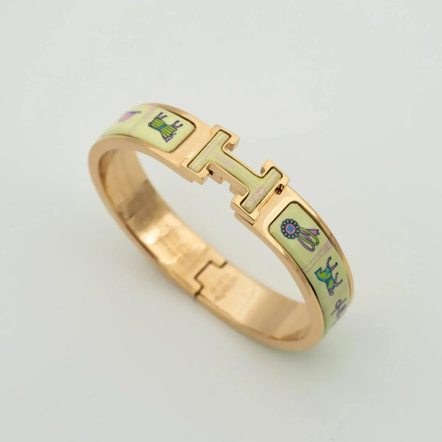 [Olivia JW]H PINK GOLD BRACELET CREAM CERAMIC