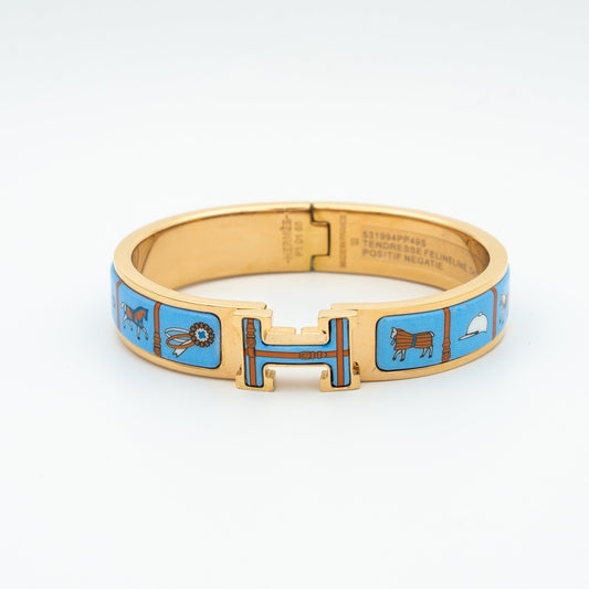 [Olivia JW]H PINK GOLD BRACELET BLUE CERAMIC