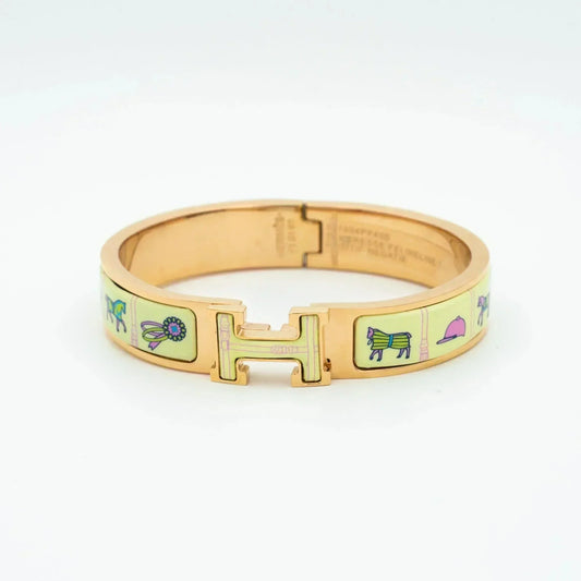 [Olivia JW]H PINK GOLD BRACELET CREAM CERAMIC