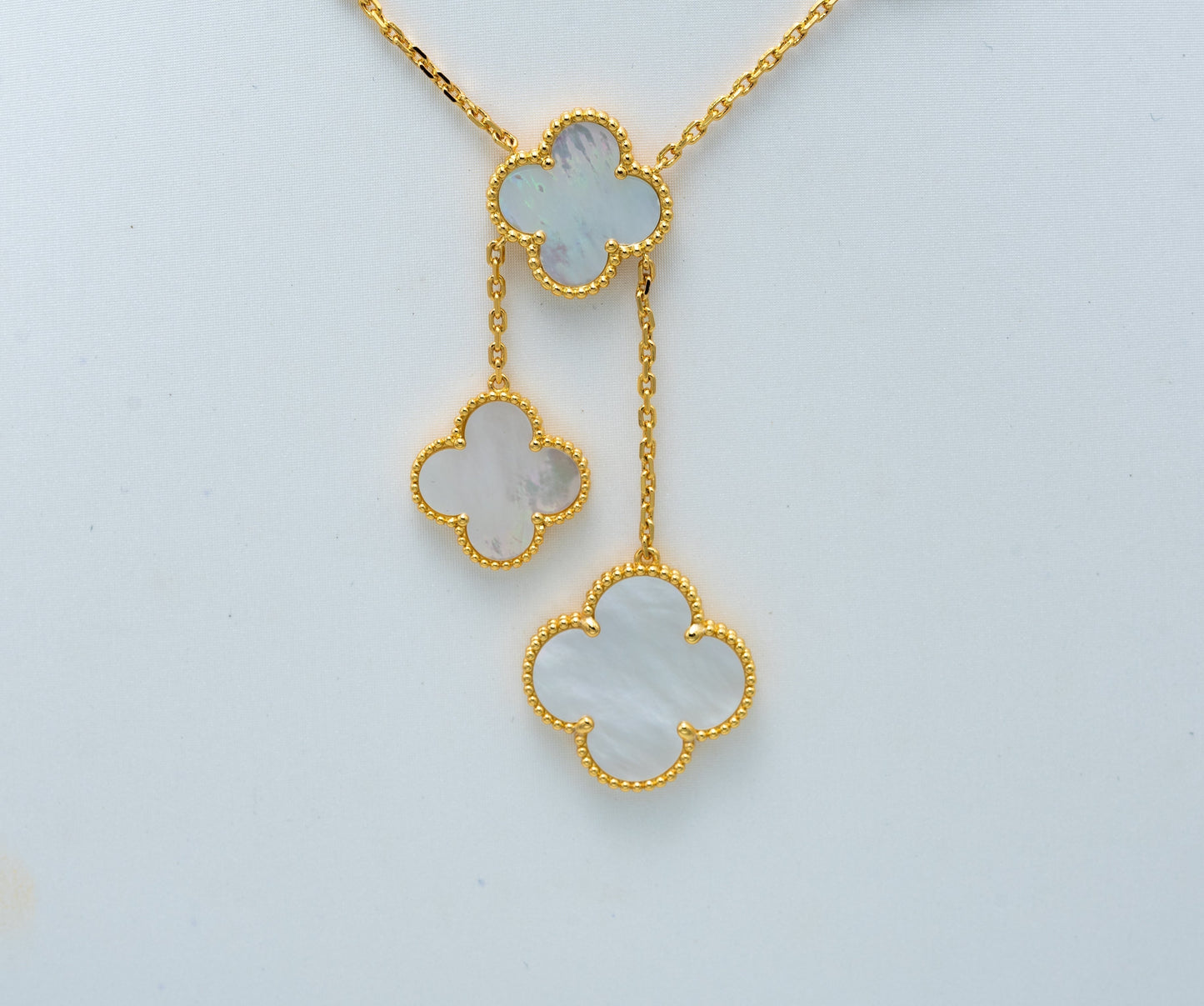 [Olivia JW]CLOVER MOTHER OF PEARL NECKLACE 6 MOTIF