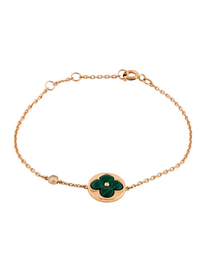 [Olivia JW]SUN MALACHITE 1 DIAMOND PINK GOLD BRACELET
