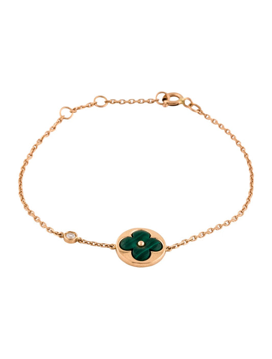 [Olivia JW]SUN MALACHITE 1 DIAMOND PINK GOLD BRACELET