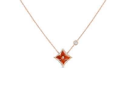 [Olivia JW]STAR NECKLACE PINK GOLD 1 DIAMOND