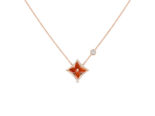 [Olivia JW]STAR NECKLACE PINK GOLD 1 DIAMOND