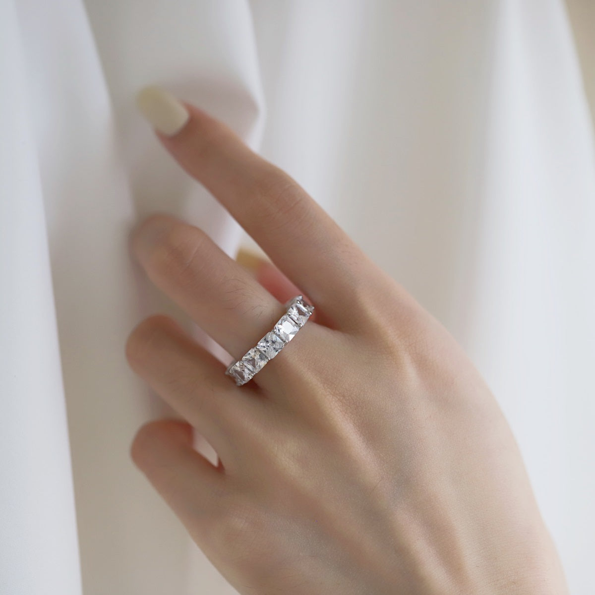 [Olivia JW]Elegant Princess Cut Tennis Ring