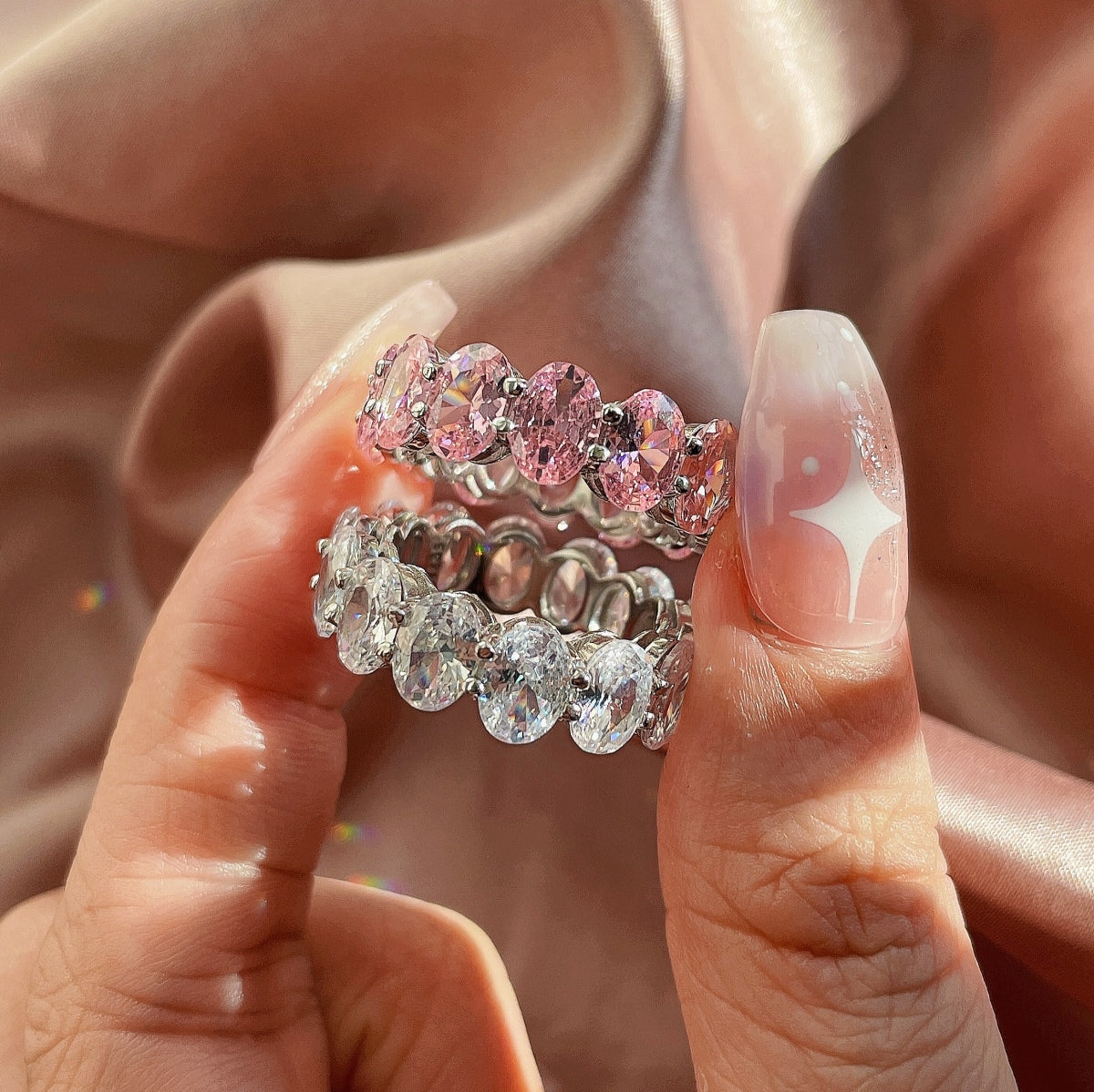 [Olivia JW]Dainty Elongated Cushion Cut Tennis Ring