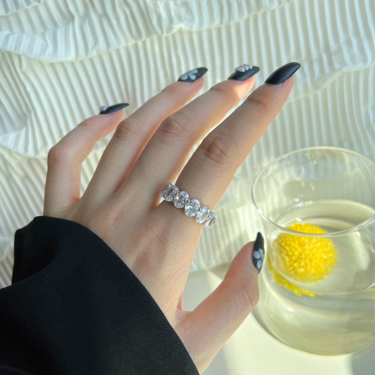 [Olivia JW]Dainty Elongated Cushion Cut Tennis Ring