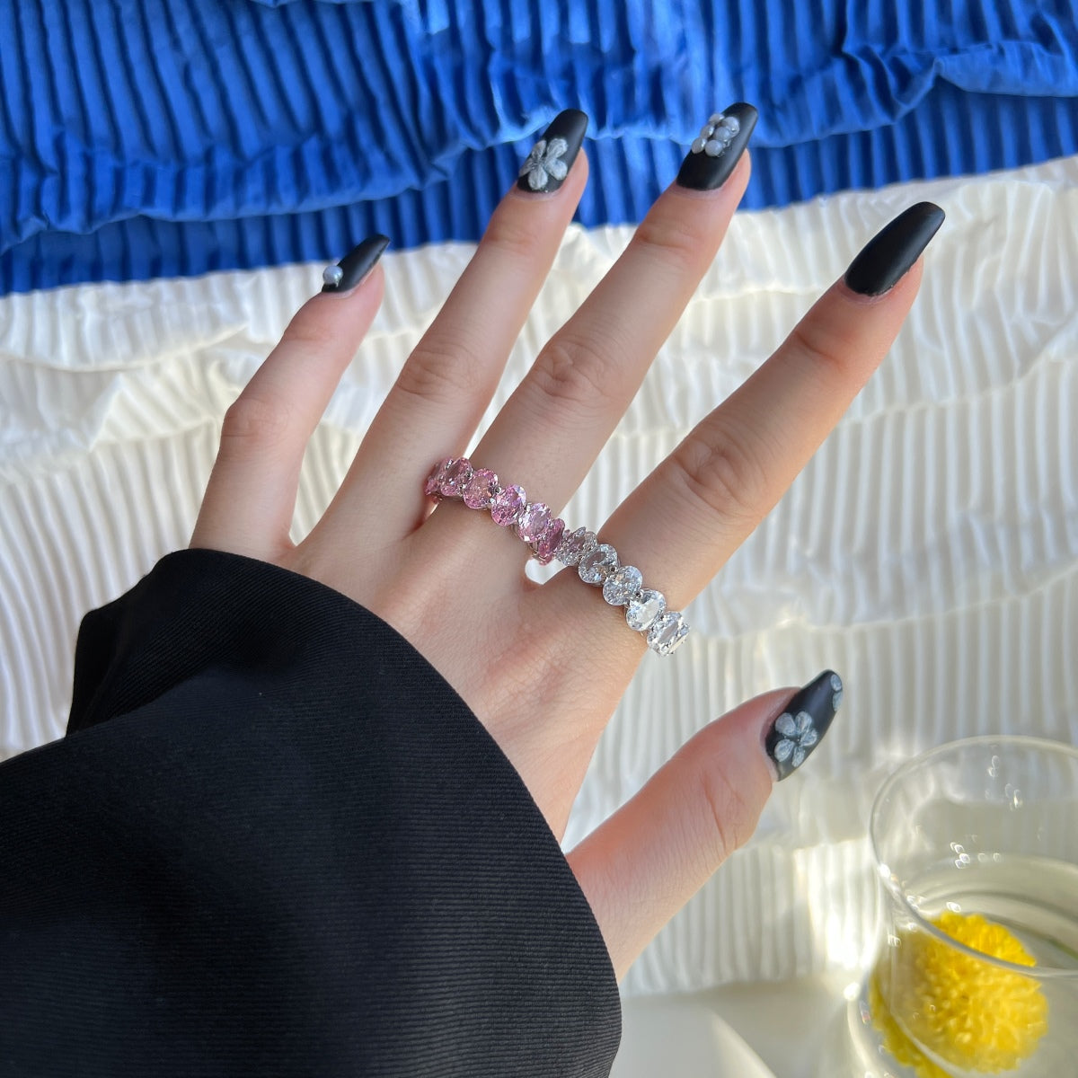 [Olivia JW]Dainty Elongated Cushion Cut Tennis Ring