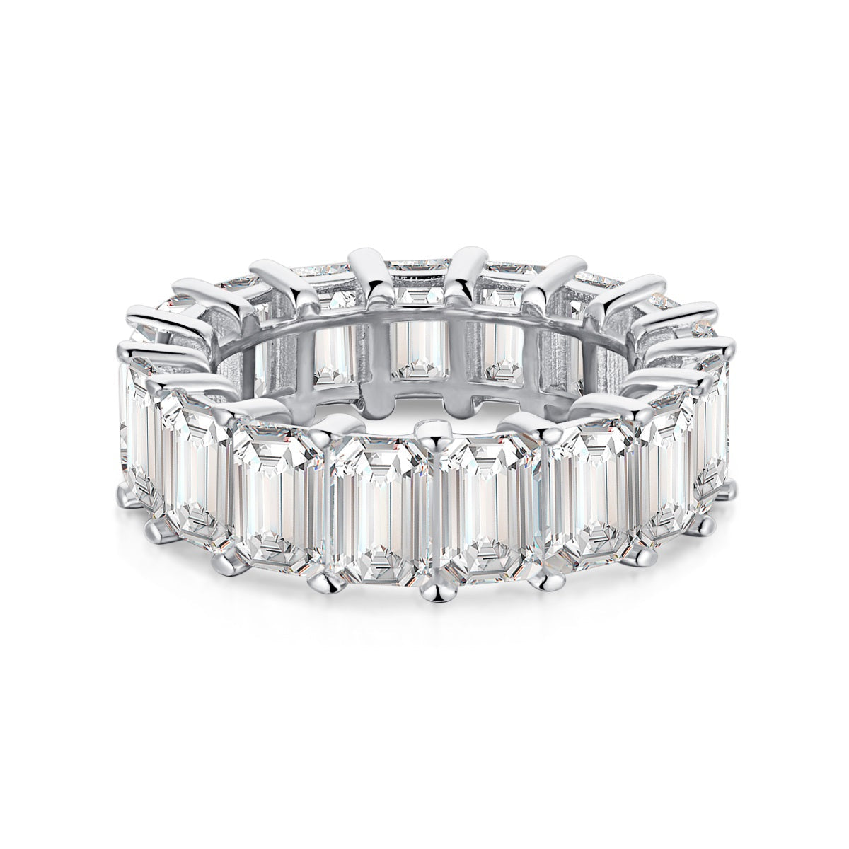 [Olivia JW]0.75 Carat Elegant Emerald Cut Tennis Ring